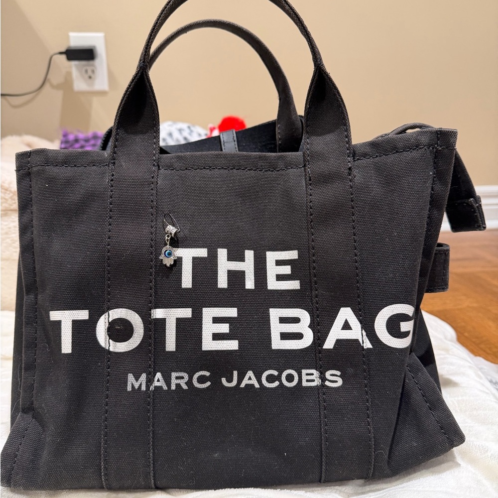 Marc Jacobs The Tote Bag Black with White Logo